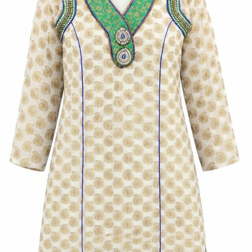 Preworn Womens Multicoloured Paisley  Basic Blouse Size 8  - Side splits jewelled