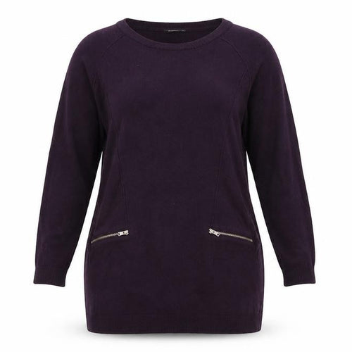 Warehouse Womens Purple  Knit Pullover Jumper Size 12