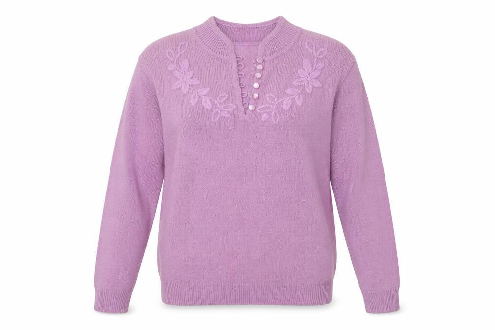 Charmance Womens Purple  Knit Pullover Jumper Size 10