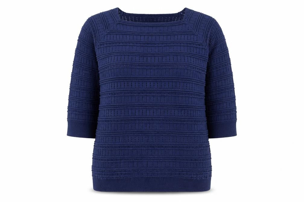 Mia Moda Womens Blue  Knit Pullover Jumper Size XL