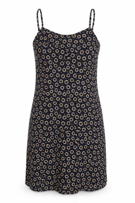 Front view of In Sync women’s blue floral tank dress, size S