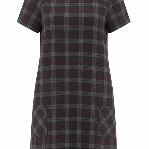 New Look Womens Grey Check  Shirt Dress  Size 8