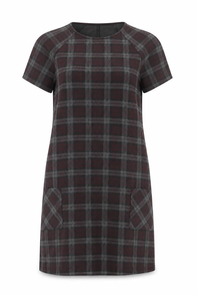 New Look Womens Grey Check  Shirt Dress  Size 8
