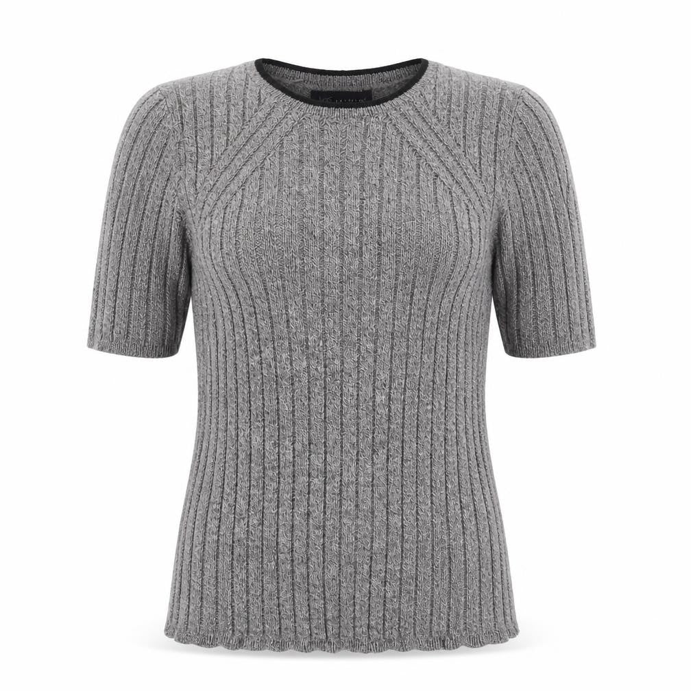 Marks and Spencer Womens Grey  Knit Basic T-Shirt Size 8