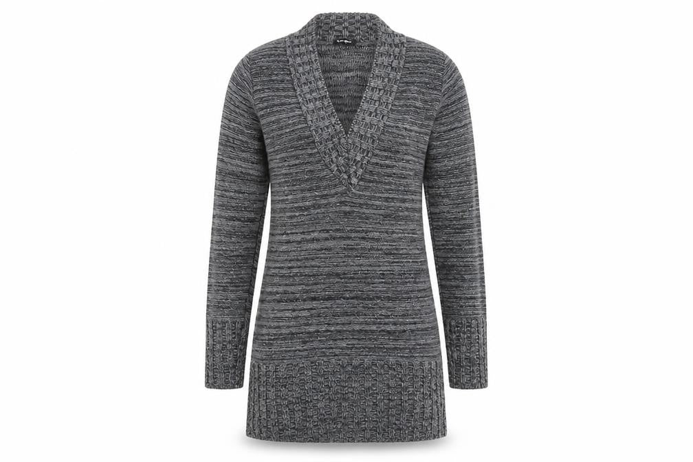 Logo Womens Grey  Knit Pullover Jumper Size M