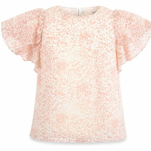 Preworn Womens Pink Animal Print  Basic Blouse Size 10