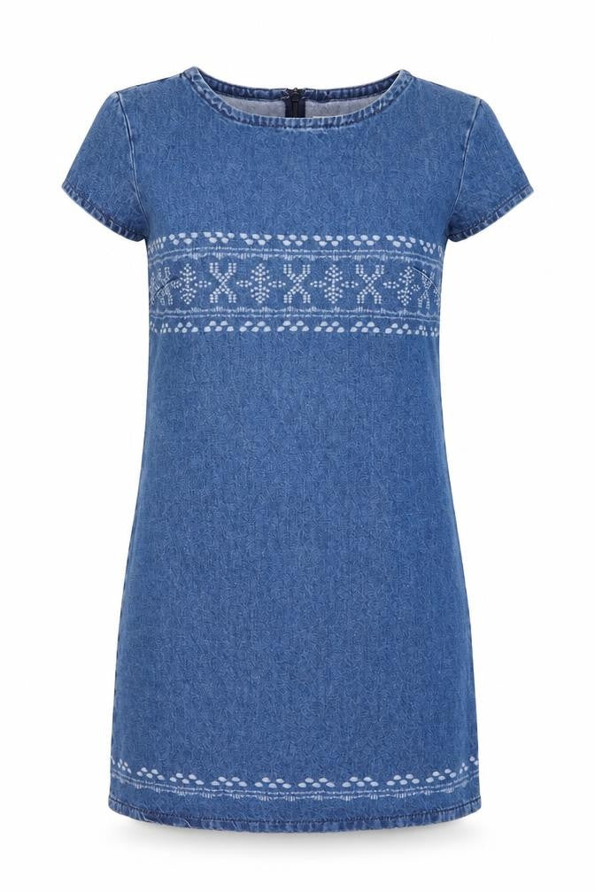Preworn Womens Blue Geometric  Shift  Size S