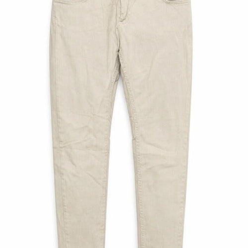 Denim & Co. Womens Beige   Straight Jeans Size 10 L30 in