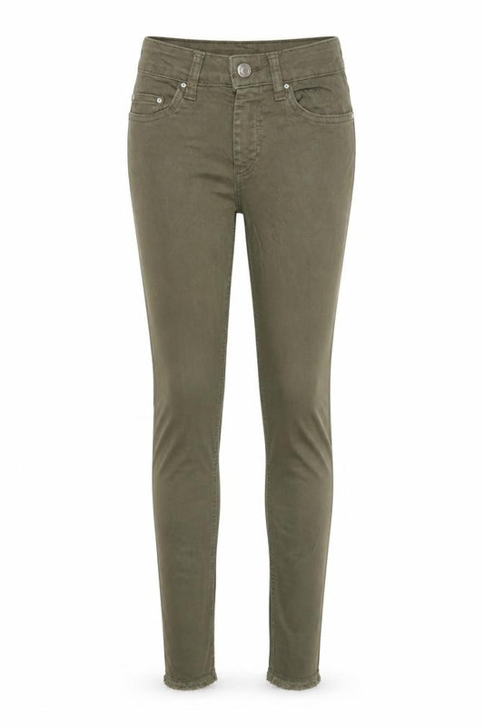Front view of Only women’s green skinny jeans, size XS, 25-inch leg