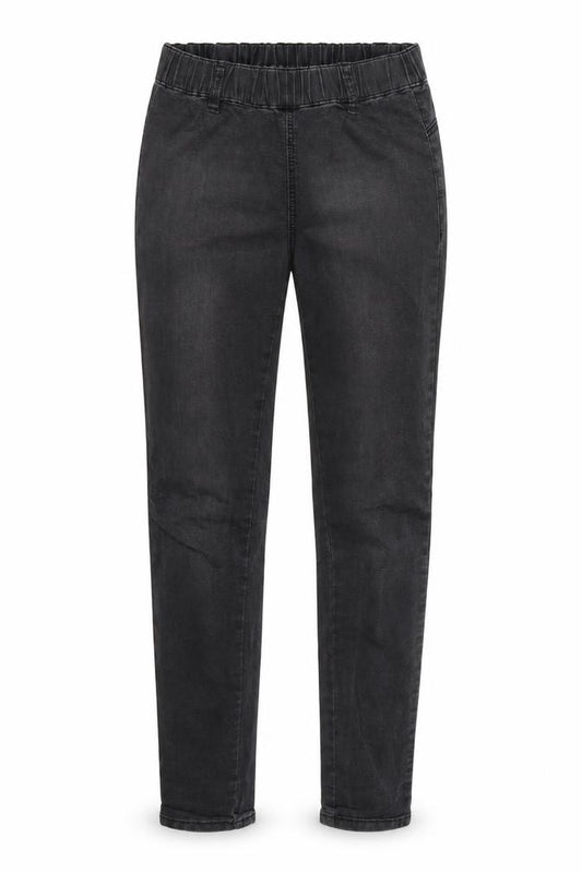 Front view of Magnum women’s black straight jeans, size UK 4, 29-inch leg