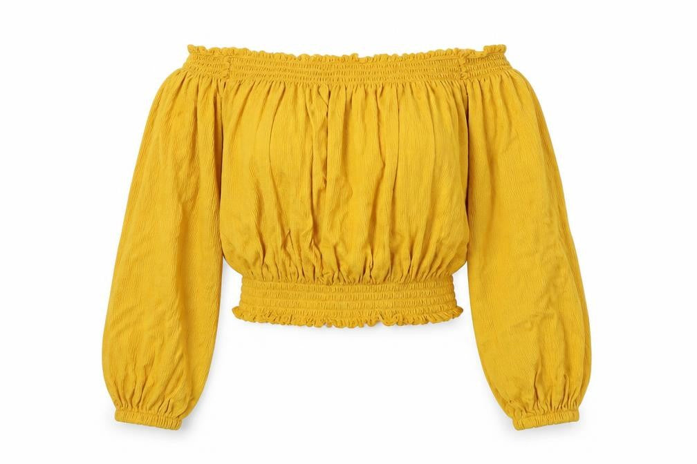 Divided Womens Yellow   Cropped T-Shirt Size L