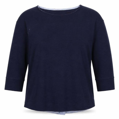 dunnes Womens Blue Striped Knit Pullover Jumper Size M  - shirt back