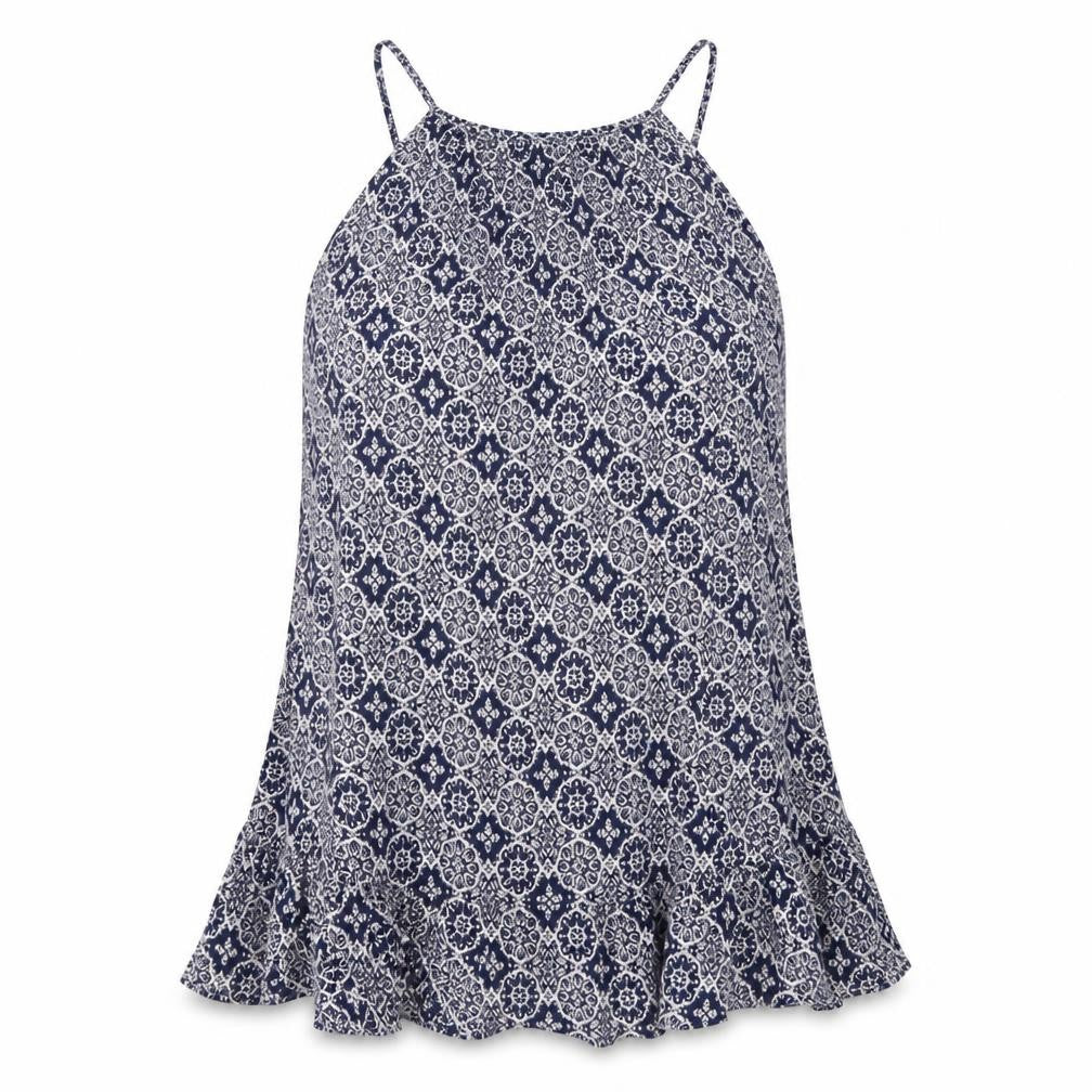 m&s Womens Blue Floral  Basic Blouse Size 10