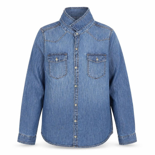 Front view of Gap girls’ blue jacket, size 2XL