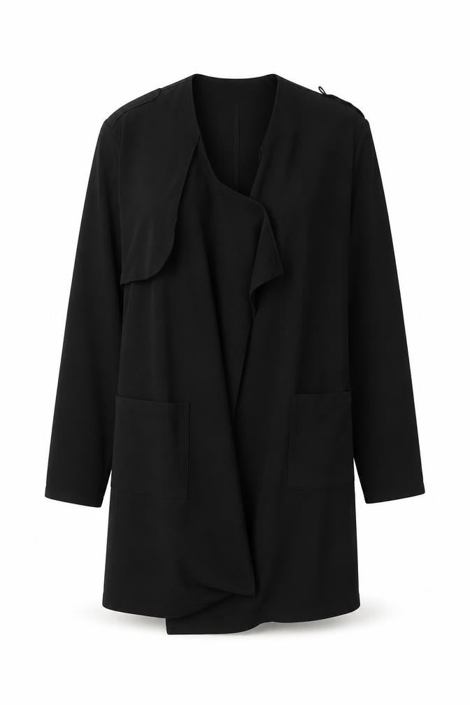 Boohoo Womens Black   Overcoat Coat Size M