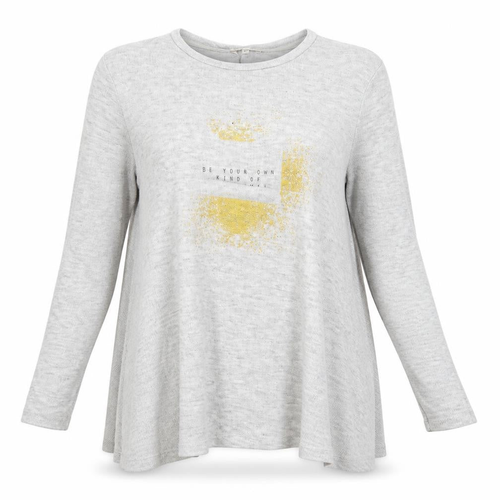 Front view of River Island women’s grey jumper, size UK 10