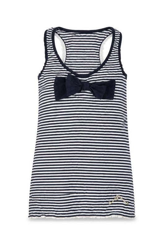 Front view of Five seasons women’s blue striped camisole tank, size S