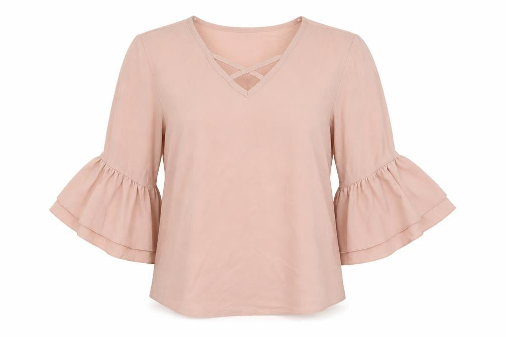 Select Womens Pink  Chiffon Basic Blouse Size 10