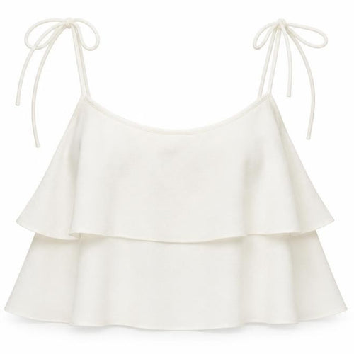Miss Selfridge Womens White  Chiffon Cropped Tank Size 10