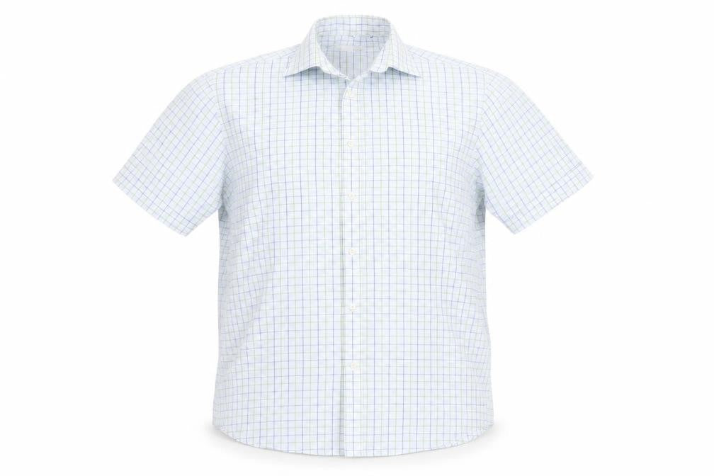 BHS Mens Blue Check   Button-Up Size 16