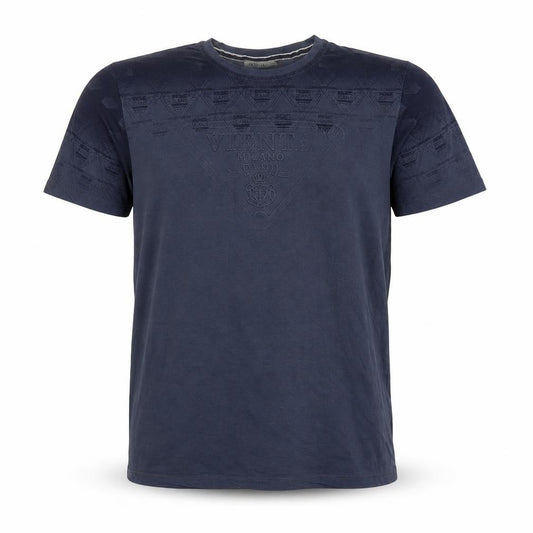 Front view of wirrus men’s blue t-shirt, size L