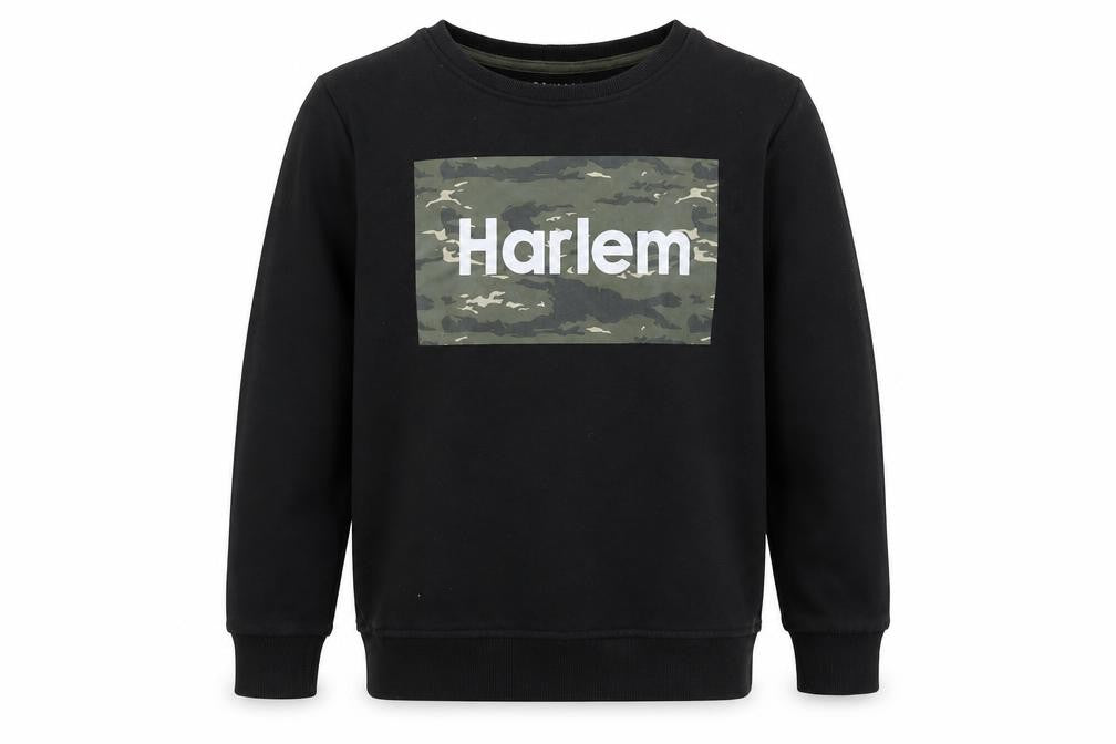 Front view of Primark boys’ black pullover sweatshirt, size 10-11, years - harlem