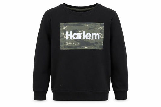 Front view of Primark boys’ black pullover sweatshirt, size 10-11, years - harlem