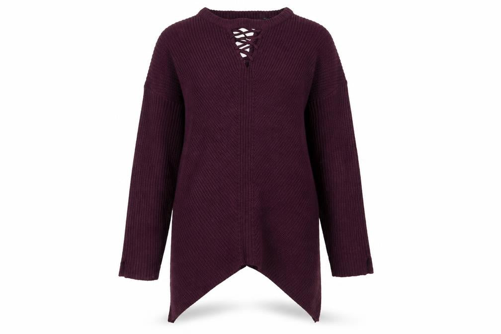 Select Womens Purple  Knit Pullover Jumper Size 8  - Burgundy