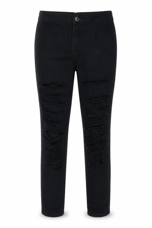 Front view of New Look girls’ black denim skinny jeans, size 13, years