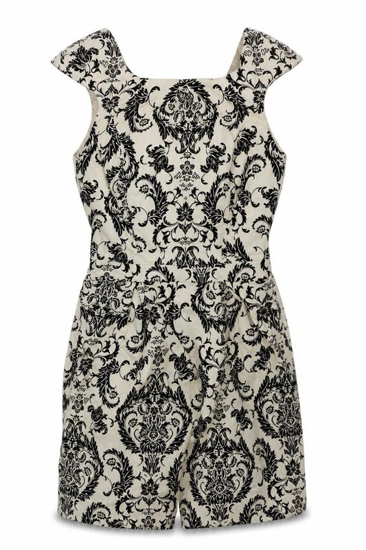 Front view of Atmosphere women’s white floral a-line, size UK 10