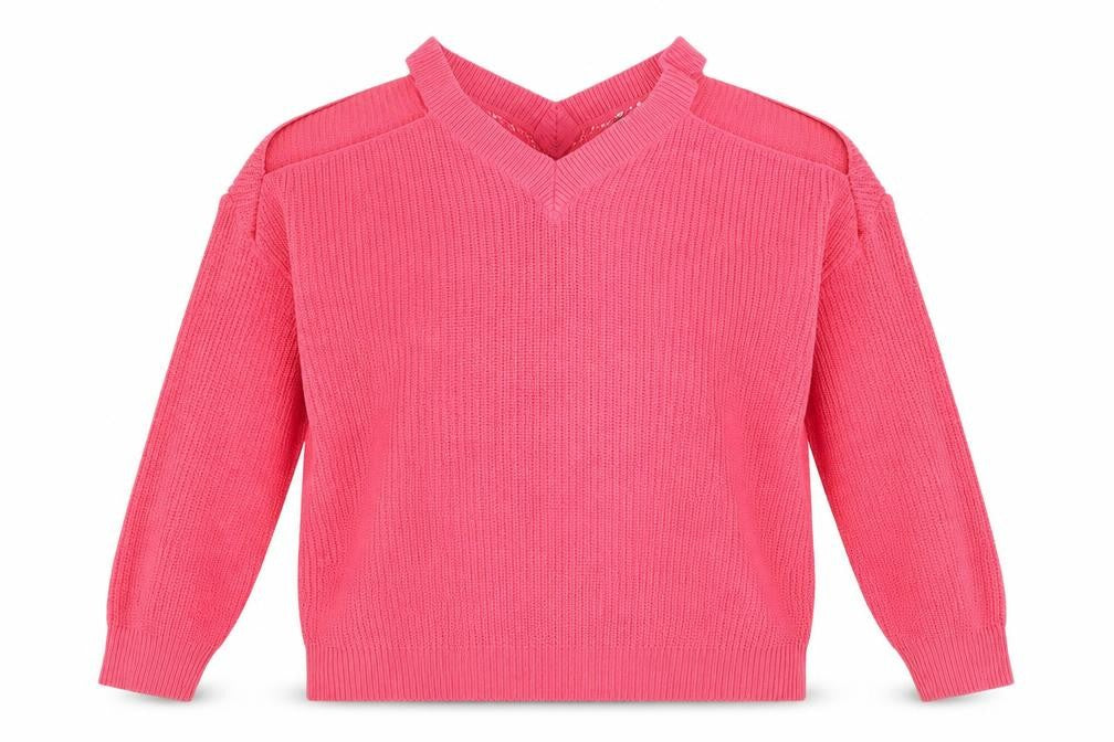 Front view of Atmosphere women’s pink jumper, size L