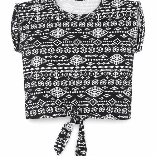 Dunnes Stores Womens Black Geometric  Basic T-Shirt Size 8