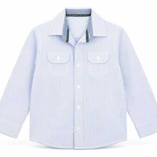 Cool Club Boys Blue Striped  Basic Button-Up Size 5 Years