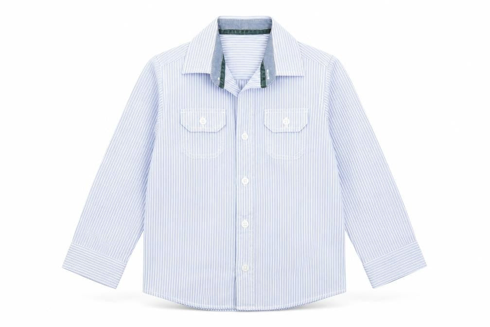 Cool Club Boys Blue Striped  Basic Button-Up Size 5 Years