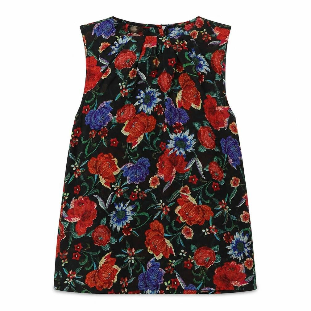 MNG collection Womens Black Floral  Basic Tank Size 6