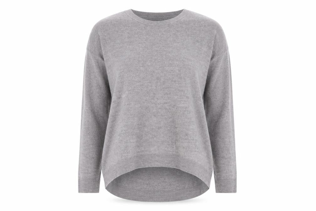 Front view of Atmosphere women’s grey knit jumper, size UK 10