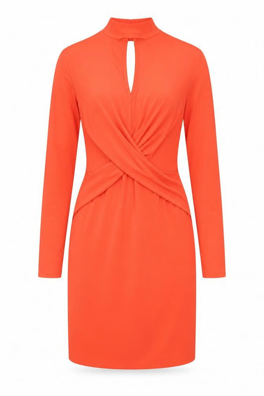 Front view of Prague women’s orange sheath, size UK 10
