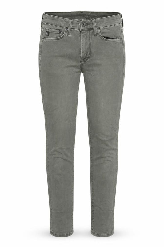 Front view of deniem girls’ green straight jeans, size M