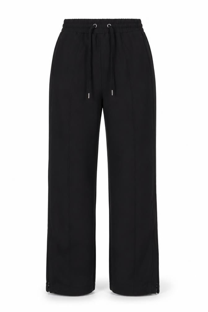 Front view of H&M women’s black trousers, size UK 4, 26-inch leg