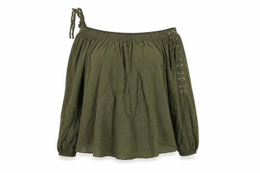 Front view of Select women’s green basic t-shirt, size UK 12