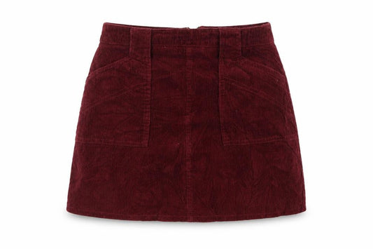 Front view of BDG women’s purple a-line skirt, size UK 28, in