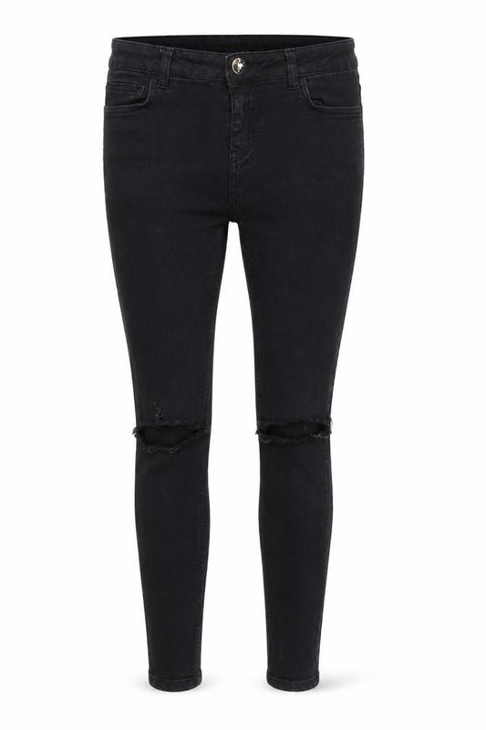 Front view of Hera London women’s blue skinny jeans, size UK 32, 32-inch leg - v