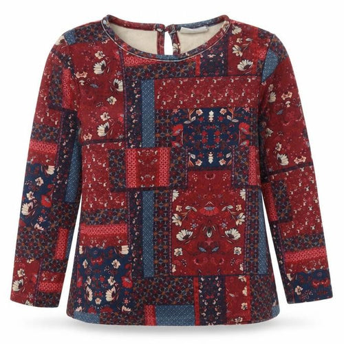 Matalan Girls Red Floral  Pullover Sweatshirt Size 7 Years