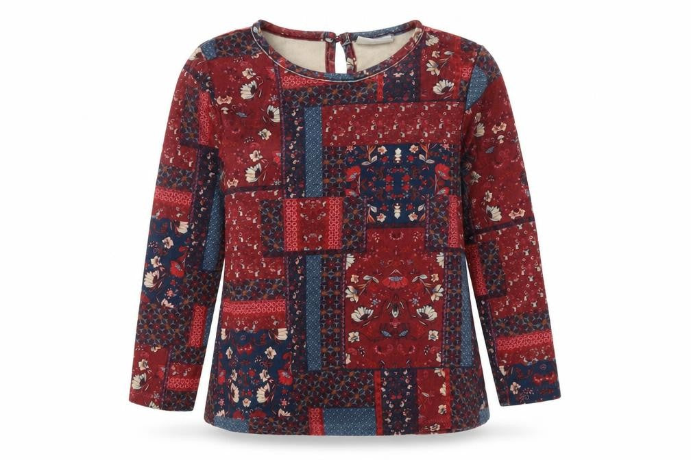 Matalan Girls Red Floral  Pullover Sweatshirt Size 7 Years