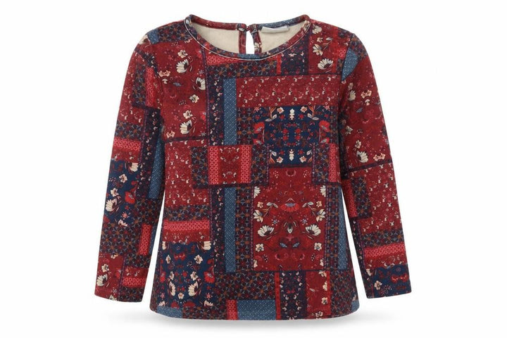 Matalan Girls Red Floral  Pullover Sweatshirt Size 7 Years