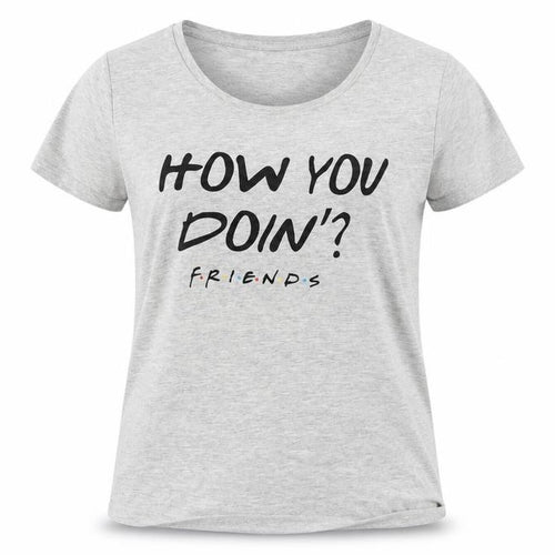 Friends Womens Grey Solid  Top Pyjama Top Size S  - How you doin? Friends