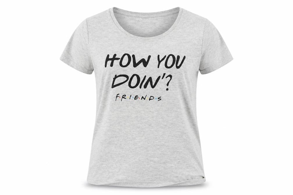 Friends Womens Grey Solid  Top Pyjama Top Size S  - How you doin? Friends