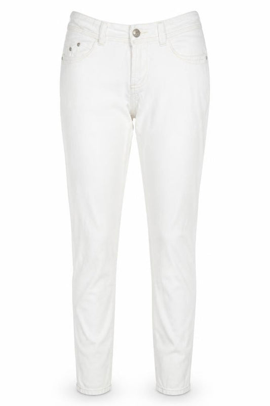 Front view of Denim Co women’s white denim jegging jeans, size UK 10, 32-inch leg