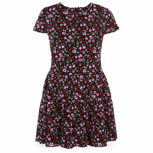 Jon Adam Womens Black Floral  Fit & Flare  Size XS