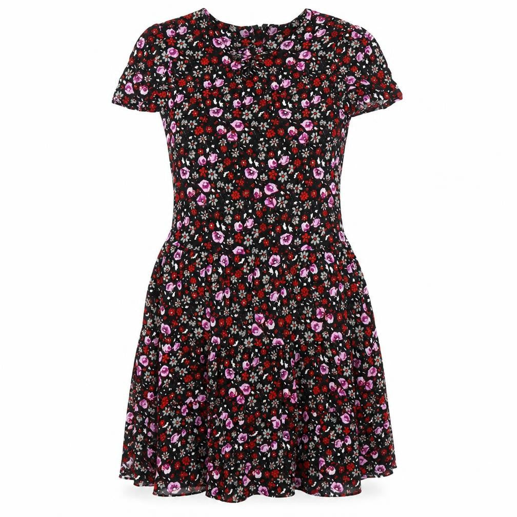 Jon Adam Womens Black Floral  Fit & Flare  Size XS